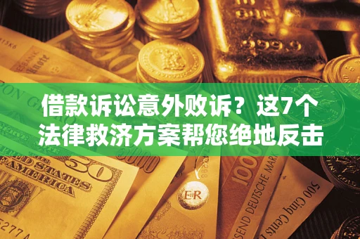 武汉借款诉讼意外败诉？这7个法律救济方案帮您绝地反击！